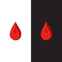une rouge et noir logo avec une laissez tomber de du sang ou Feu vecteur