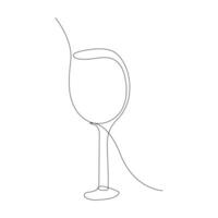 vecteur continu un ligne dessin de du vin verre meilleur utilisation pour logo, affiche, bannière et Contexte