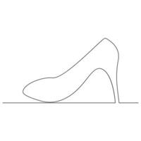 vecteur haute talon branché continu ligne art dessin aux femmes chaussure sur blanc Contexte