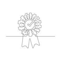 vecteur étoile badge prix continu ligne art dessin illustration isolé sur blanc arrière-plan