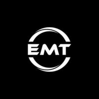 emt lettre logo conception, inspiration pour une unique identité. moderne élégance et Créatif conception. filigrane votre Succès avec le frappant cette logo. vecteur