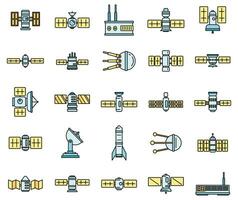 radio Satellite Icônes ensemble vecteur Couleur