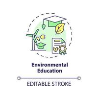 2d modifiable multicolore environnement éducation icône, Facile isolé vecteur, mince ligne illustration représentant environnement psychologie. vecteur