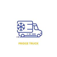 icône de camion frigo, linéaire vecteur