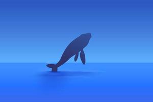 baleine à bosse sautant hors de l'eau vecteur