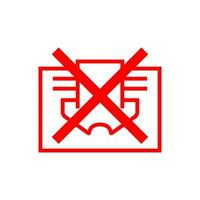 faire ne pas couverture signe interdiction symbole vecteur image. Facile rouge ligne icône