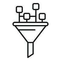 numérique entonnoir contenu icône contour vecteur. filtre l'Internet vecteur