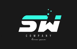 combinaison de logo de lettre de l'alphabet sw sw en bleu et blanc. conception d'icônes créatives pour les entreprises et les entreprises vecteur
