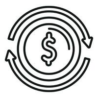 changement argent pièce de monnaie icône contour vecteur. la finance soutien en ligne vecteur