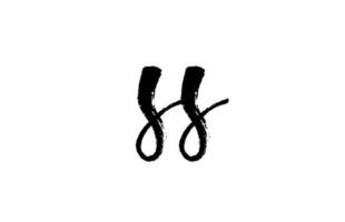 combinaison d'icônes de logo de lettre de l'alphabet ss ss. design vintage manuscrit grunge. couleur blanc noir pour les affaires et l'entreprise vecteur