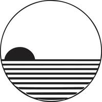 ai généré Soleil ou mer logo dans le concept de tourisme dans ancien style vecteur