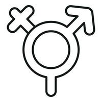 fierté égalité icône contour vecteur. soutien agender bisexuel vecteur