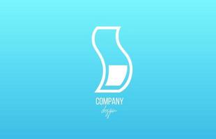 bleu blanc s alphabet lettre icône du logo avec la conception de la ligne pour les entreprises et l'entreprise vecteur