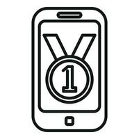 or médaille coureur app icône contour vecteur. numérique aptitude vecteur