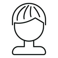 court faux perruque icône contour vecteur. moderne mode Cheveux vecteur