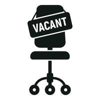 vacant emploi chaise icône Facile vecteur. carrière entretien vecteur