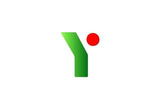 icône du logo vert rouge y alphabet lettre. conception de dégradé pour entreprise et entreprise vecteur