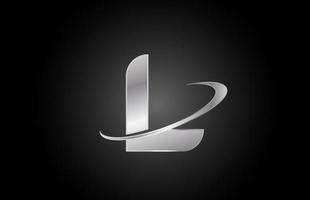 L icône du logo lettre alphabet métal pour entreprise avec design swoosh vecteur