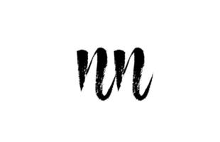 nn nn combinaison d'icônes de logo de lettre de l'alphabet. design vintage manuscrit grunge. couleur blanc noir pour les affaires et l'entreprise vecteur