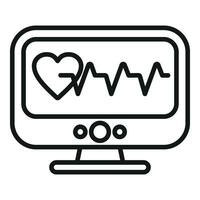 clinique cœur moniteur icône contour vecteur. un événement corps maladie vecteur