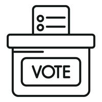 voter scrutin boîte icône contour vecteur. débat parlant vecteur