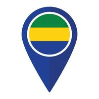 Gabon drapeau sur carte localiser icône isolé. drapeau de Gabon vecteur