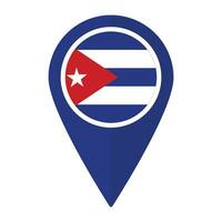 Cuba drapeau sur carte localiser icône isolé. drapeau de lionceau. vecteur