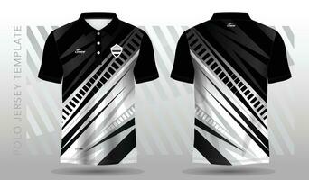noir et blanc abstrait polo Jersey sport conception vecteur