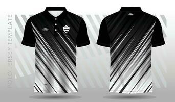 noir et blanc abstrait polo Jersey sport conception vecteur