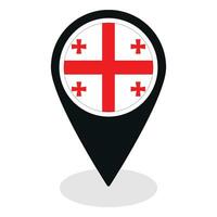 Géorgie drapeau sur carte localiser icône isolé. drapeau de Géorgie vecteur