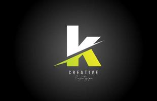 k blanc et vert lettre logo alphabet icône design pour entreprise et société vecteur