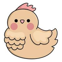 vecteur kawaii poule icône pour enfants. mignonne animal illustration. marrant dessin animé personnage. adorable marron poulet clipart