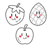 mignonne dessin animé fruit vecteur art. Facile et amusement conception pour des gamins