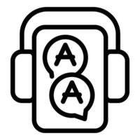 cellulaire interprète icône contour vecteur. app mégaphone vecteur