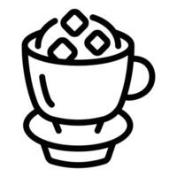 givré café icône contour vecteur. boisson latté vecteur