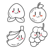 mignonne dessin animé fruit vecteur art. Facile et amusement conception pour des gamins