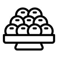 nourriture menu Dumplings icône contour vecteur. chaud asiatique nourriture vecteur