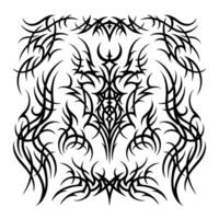 vecteur tribal tatouage frontière élément, abstrait ethnique formes dans gothique style. main tiré moderne éléments pour typographie, tatouage, affiche, couverture. vecteur illustration