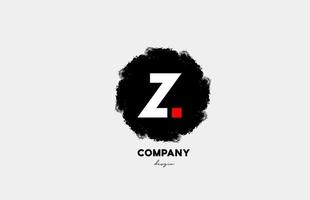 z rouge blanc noir lettre alphabet logo icône avec design grunge pour entreprise et entreprise vecteur
