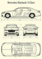 2020 mercedes-benz s classe maybach voiture plan vecteur