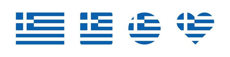 Grèce icône. grec drapeau panneaux. nationale badge symbole. L'Europe  pays symboles. culture autocollant Icônes. vecteur isolé signe.