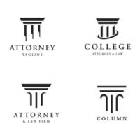 abstrait logo conception de luxe colonne antique bâtiment pour avocat, loi, Université et musée. vecteur