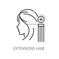 cheveux extensions se soucier et traitement ligne icône vecteur