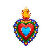 mexicain sacré cœur tatouage et religion symbole vecteur