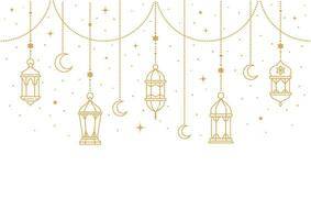 Ramadan kareem et eid mubarak arabe lanternes vecteur