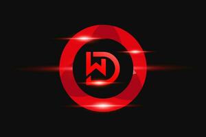 dw rouge logo conception. vecteur logo conception pour entreprise.