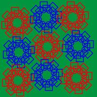 rouge et bleu vecteur géométrique cercle motifs sur vert Contexte