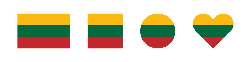 Lituanie icône. lituanien drapeau panneaux. nationale badge symbole. L'Europe  pays symboles. culture autocollant Icônes. vecteur isolé signe.