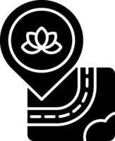 icône de glyphe de méditation vecteur