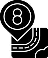 huit glyphe icône vecteur
